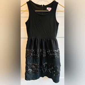 Justice Black Sleeveless sequin striped dress size 10 girls
